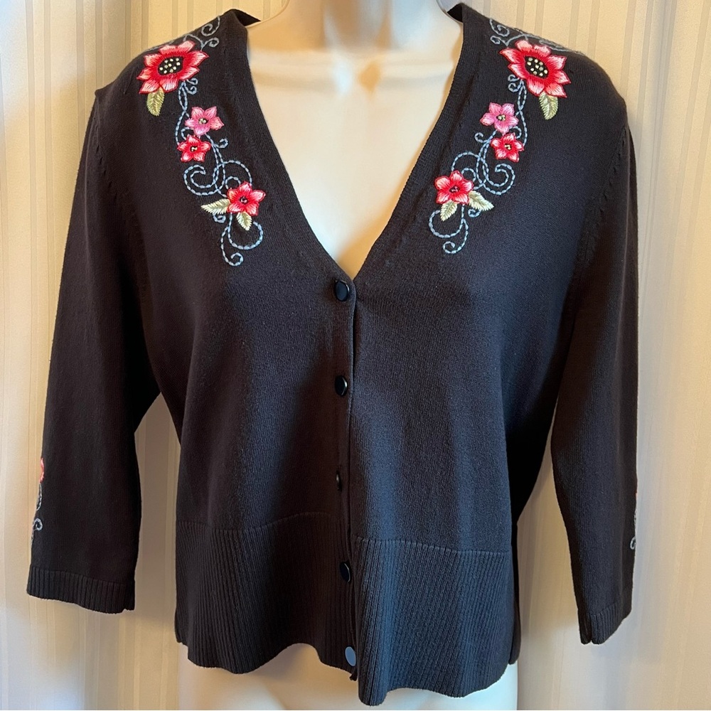 Christopher & Banks sweater top 3/4 length sleeves size medium